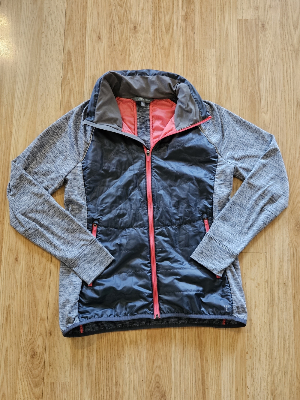 Title Nine Women's Lightweight Jacket - Heather Gray w Coral Trim Size L